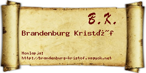 Brandenburg Kristóf névjegykártya