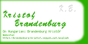 kristof brandenburg business card